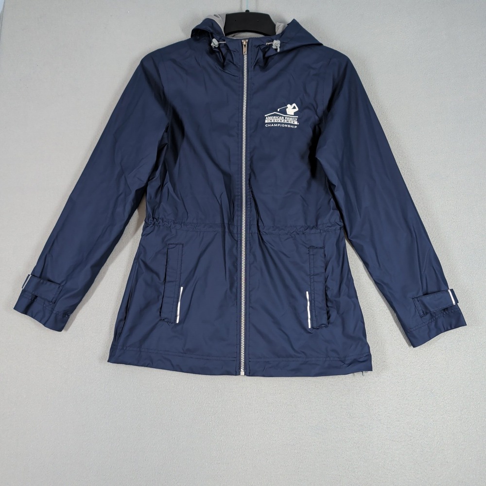 American Family Insurance Rain Jacket Womens S‎ Navy Golf Championship Hooded
